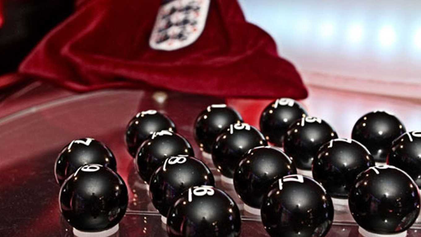 The balls used for the FA Cup round draws.